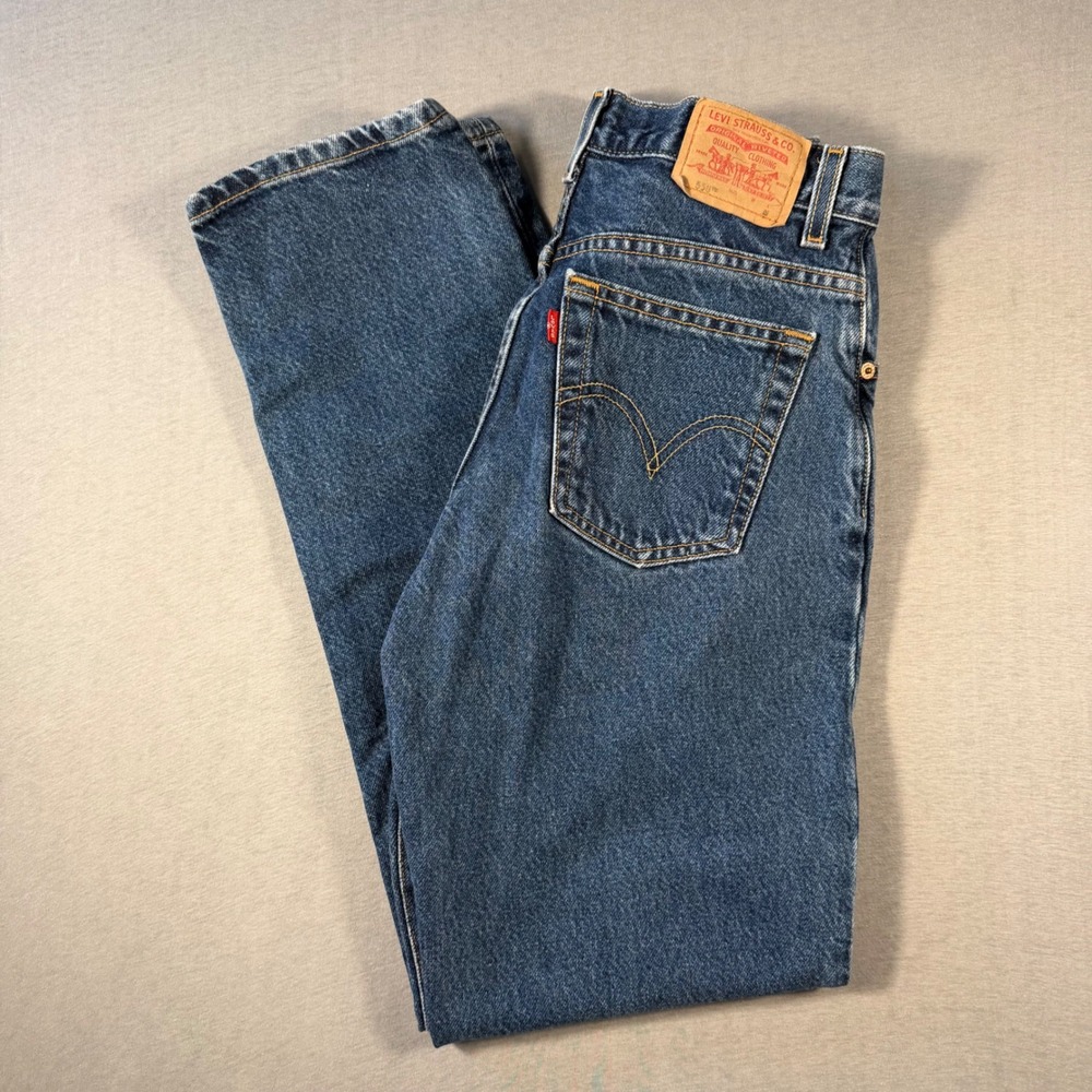 Levis 550 Classic Relaxed Tapered Leg Jeans Medium Wash Blue Denim Size 6 MIS